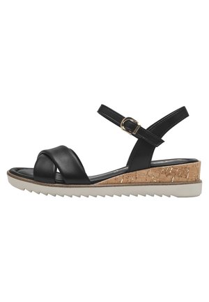 Sandalen met plateauzool - black