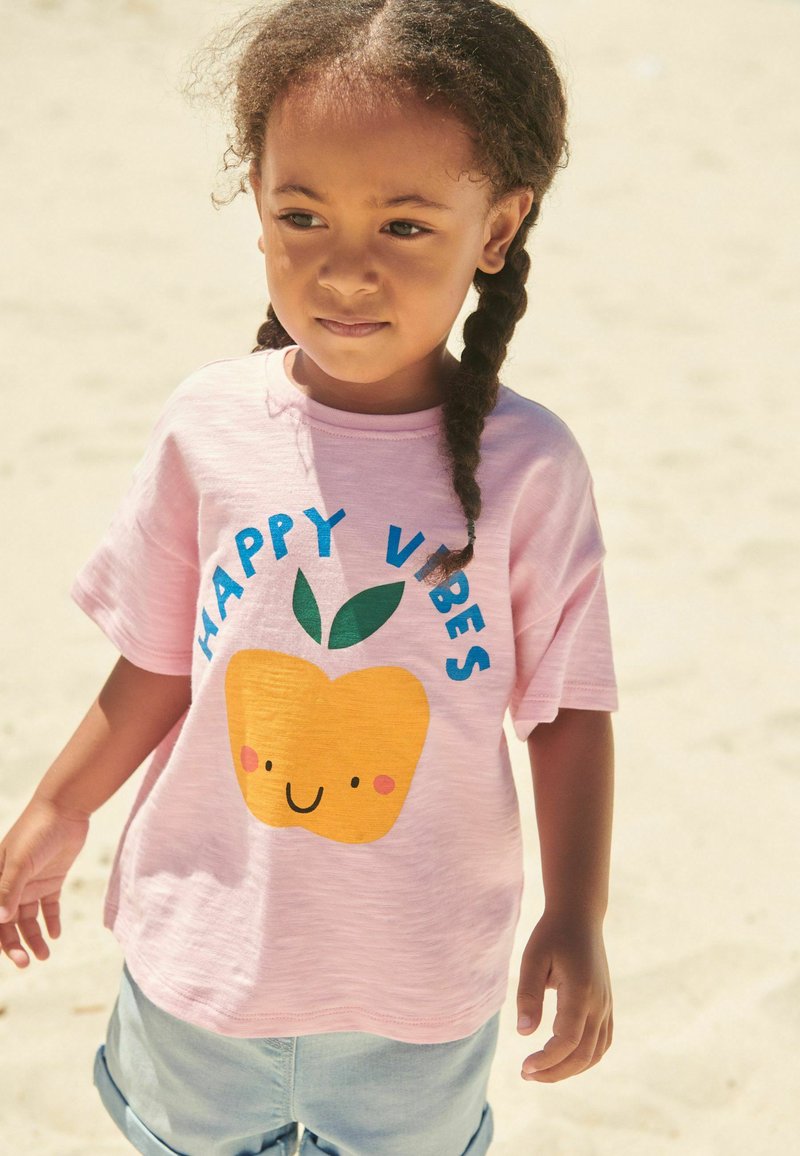 Next SHORT SLEEVEREGULAR FIT - T-shirts print - pink happy vibes