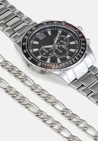 Pier One SET - Halskæder - silver-coloured/black