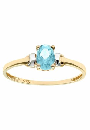 DIAMANT L'ÉTERNEL 9CT CUBIC ZIRCONIA AQUAMARINE BIRTH - Ring - yellow
