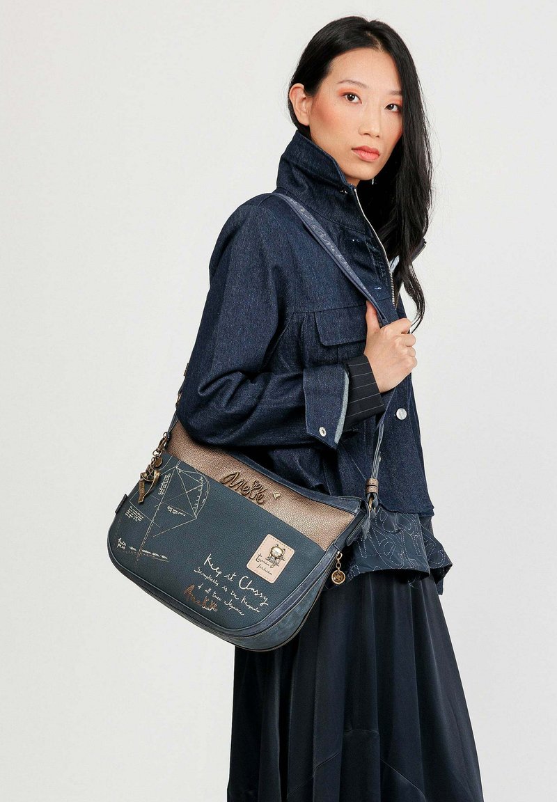 Sac à Bandoulière Anekke Bleu Marine Taille Moyenne - Tissu Poliestere - Réf 38753
