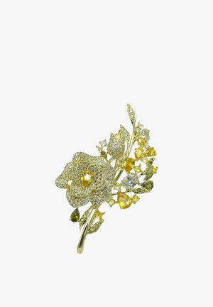 HEBE JEWELS, FLORAL SPARKLE - Broche - gold-coloured/gelb/grün/weiss