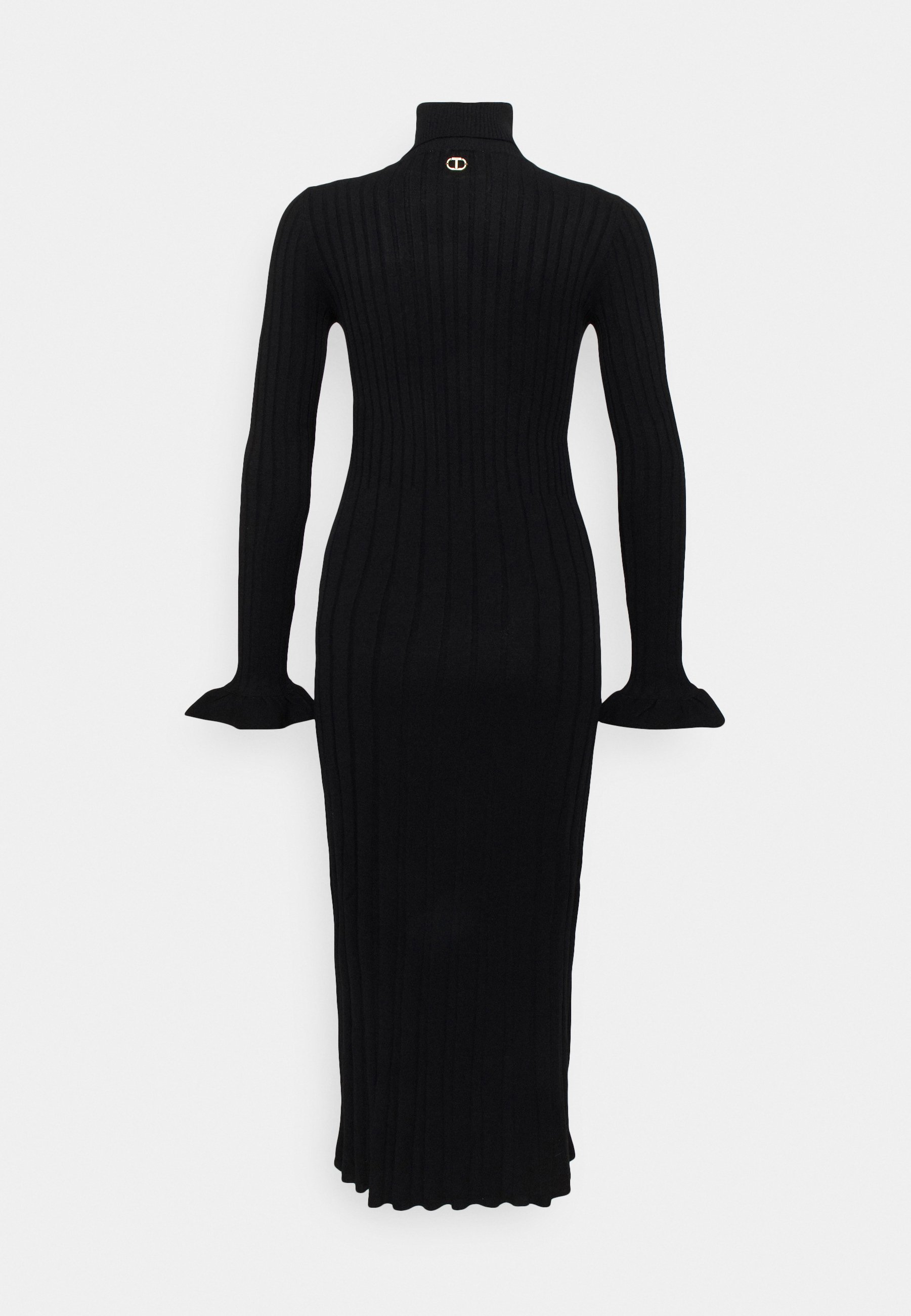 TWINSET ABITO LUNGO A COSTE CON BALZE - Abito in maglia - nero/neve/nero -  Zalando.it
