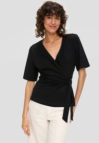 s.Oliver IN WICKEL-OPTIK - Blouse - schwarz