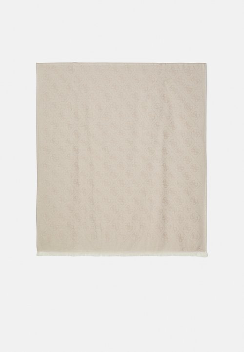 Écharpe GUESS Kefiah 135x135 Cm - Logo Latte - 100% Viscose Avec Pompons