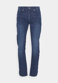 Unselected, dark blue denim