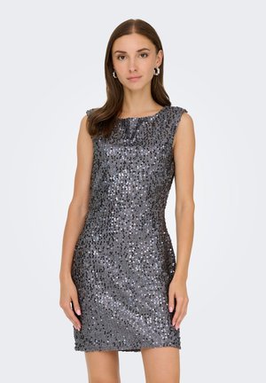 JDY, JDYTINA S/L SEQUINS SHORT - Vestido de cóctel - silver