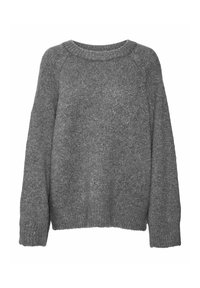Strikkegenser - medium grey melange