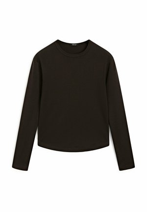 Massimo Dutti WITH ROUNDED HEM - Maglietta a manica lunga - brown
