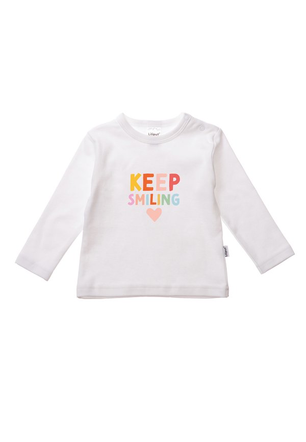 'KEEP SMILING' - Langarmshirt - weiss