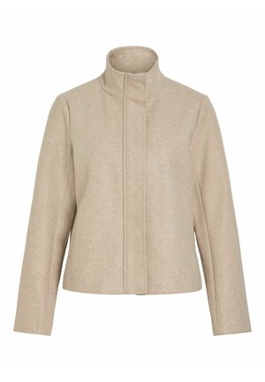 VILA, VICLAUDIA L/S HIGH NECK SHORT JKT- NOOS - Let jakke / Sommerjakker - natural melange