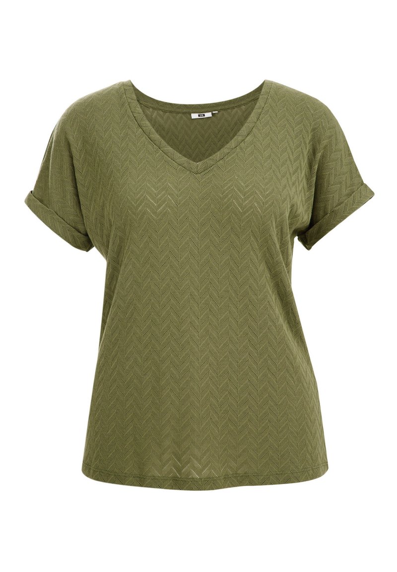WE Fashion T-shirt basic olijfgroen