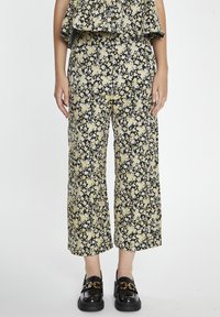 Glamorous CROPPED - Tygbyxor - black yellow brocade