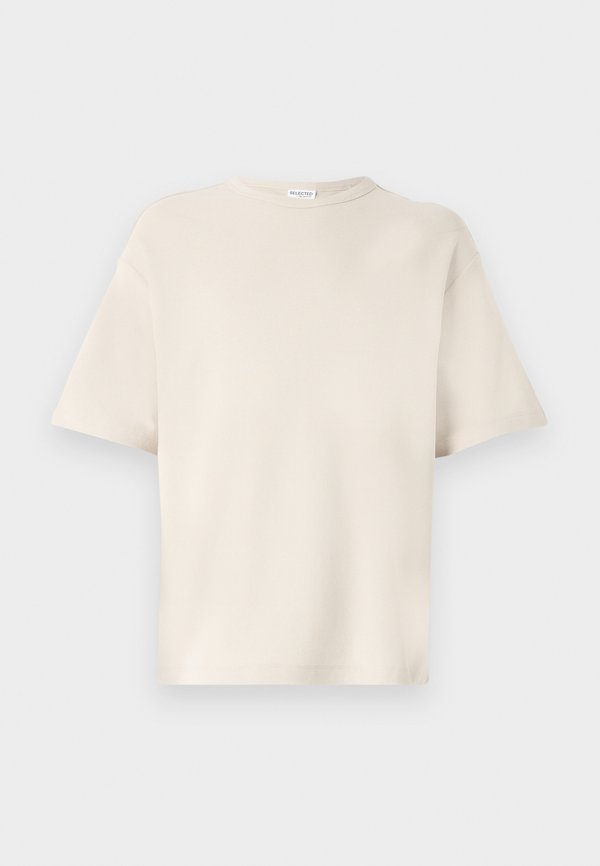 SLHRELAXLEON BINDING O NECK TEE - Basic T-shirt - oatmeal3
