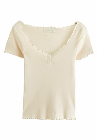 SHORT SLEEVE LETTUCE EDGE - REGULAR FIT - Apdrukāts T-krekls - ecru