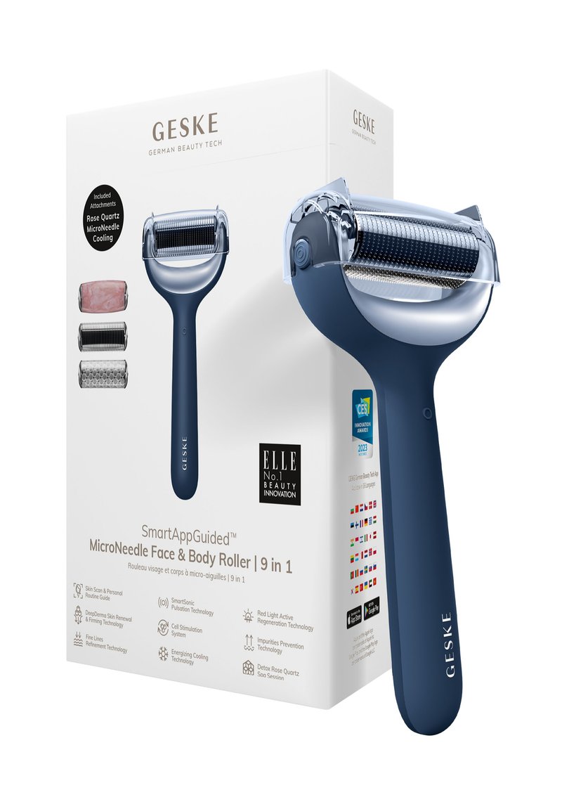 GESKE - MICRONEEDLE FACE BODY ROLLER | 9 IN 1 - Ansiktsvård - tillbehör - midnight, Förstora