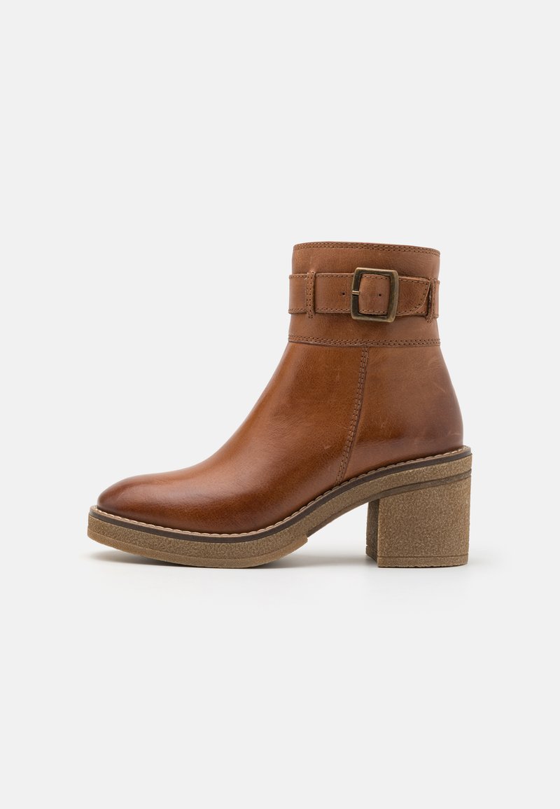 Anna Field LEATHER - Bottines à plateau - cognac