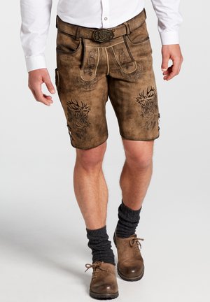NERCEL - Kožené kalhoty - beige