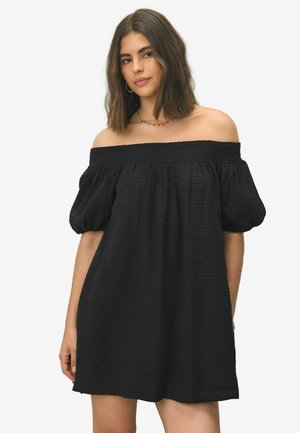 Next PETITE FIT CRINKLE TEXTURED - Day dress - black