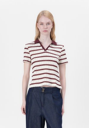 ONLHALIA COLLAR BOX - Poloshirts - cloud dancer/ruby wine