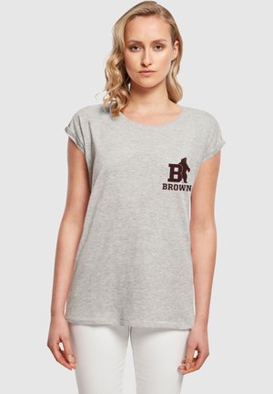 Merchcode UNIVERSITY BEAR INITIAL - T-shirt imprimé - heather grey