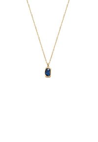 Colier din aur cu pandantiv rectangular din gemstone albastru închis, tăiat in fasete, cu un finisaj lustruit.