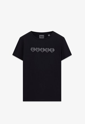 Guess, T-SHIRT MIT STRASS-LOGO - T-shirt imprimé - schwarz