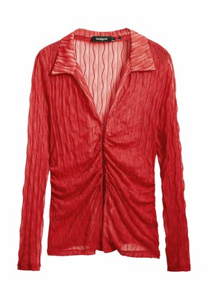 Desigual SEMI-TRANSPARENT - Button-down blouse - red