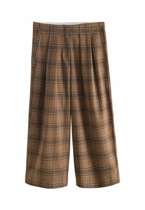 REGULAR FIT - CHECK SMART CULOTTES   - Trousers - brown
