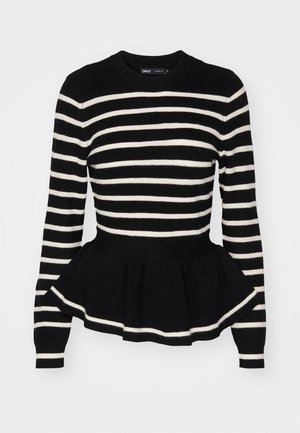 ONLIBI PEPLUM O NECK  - Pullover - black/whitecap gray