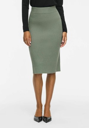 VILA MIDI SKIRT VIRIL KNITTED - Gonna a tubino - laurel wreath