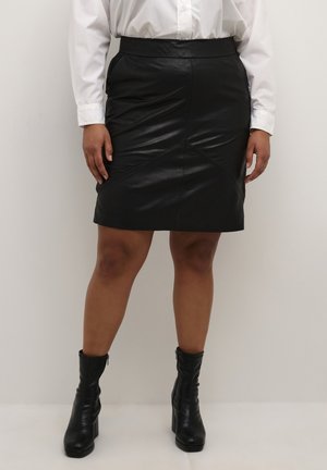 Falda de cuero - mottled black