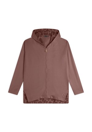 CON CAPPUCCIO - Felpa con zip - brown