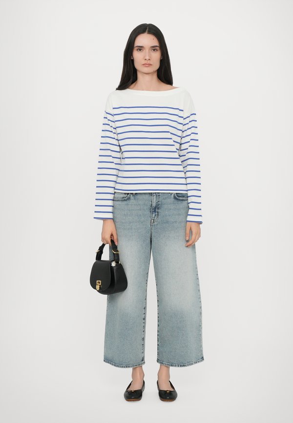 STRIPED COTTON JERSEY BOATNECK TOP - Long sleeved top3