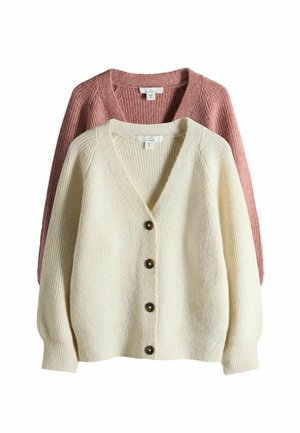 REGULAR FIT - 2 PACK V-NECK  - Adīta jaka - pink cream