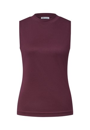 Street One, SILK-LOOK TOP WITH TURTLENECK - Débardeur - rustic rouge