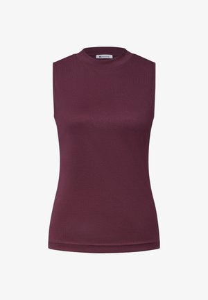 Street One, SILK-LOOK TOP WITH TURTLENECK - Débardeur - rustic rouge