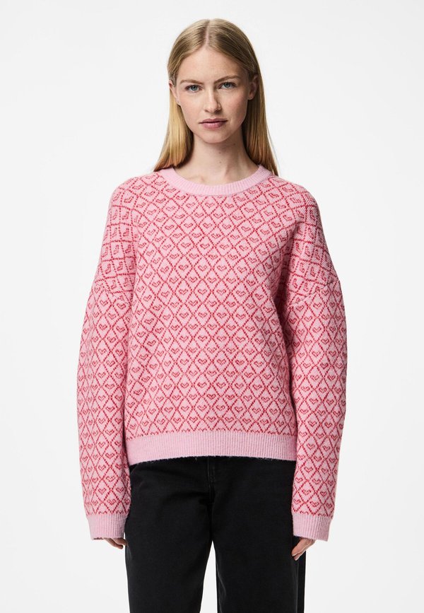 PCNAVI O NECK - Strickpullover - roseate spoonbill