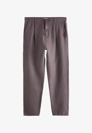 Next, REGULAR TAPERED FIT - SIGNATURE 100% LINEN PLEATED CHINO TROUSERS . - Stoffhose - mauve