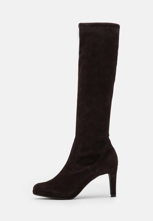 High heeled boots - dark brown