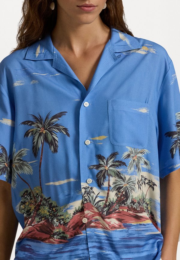 TROPICAL PRINT CAMP SHIRT - Button-down blouse4