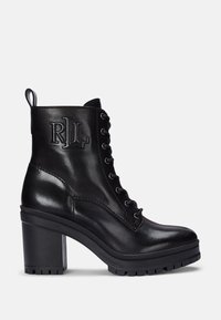 Lauren Ralph Lauren CAMERON BURNISHED LEATHER BOOTIE - Puszābaki ar platformu - black
