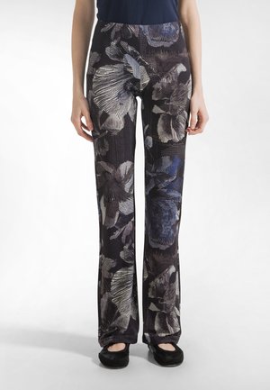 ALLOVER FLUID - Trousers - black