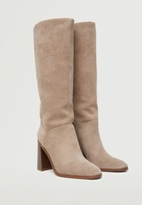 Mango Botas de tacón - sand