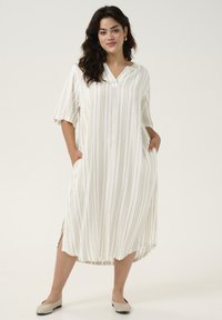 Kaffe Curve - KCMILLE - Day dress - chalk chinchilla stripe Thumbnail Image 1