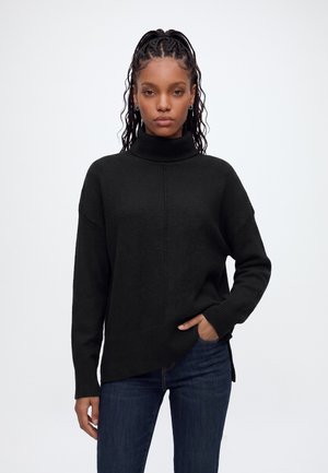 Pieces, PCMALOU ROLLNECK - Pullover - black