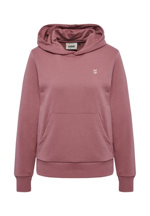 Lyserød hætte sweatshirt i tekstureret stof med en frontlomme samt ribbede manchetter og kant. Lille logo på brystet.
