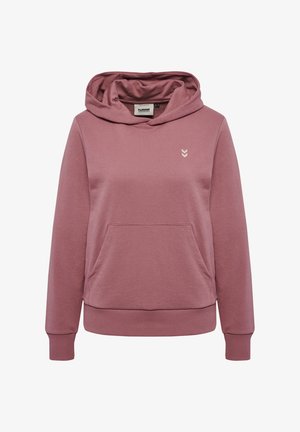 Lyserød hætte sweatshirt i tekstureret stof med en frontlomme samt ribbede manchetter og kant. Lille logo på brystet.