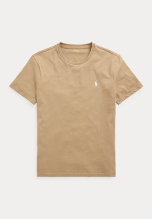 Polo Ralph Lauren, CUSTOM SLIM FIT JERSEY CREWNECK T-SHIRT - Обикновена тениска - cafe tan