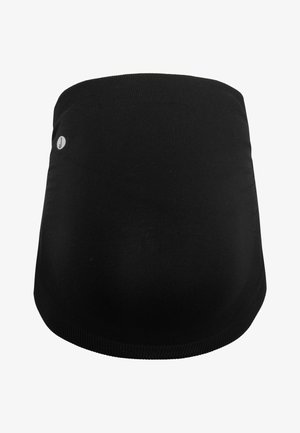 Banda elastică neagră din material stretch, cu margine superioară texturată în formă de rib și un mic accent cu logo în partea stângă. Design neted și ușor.